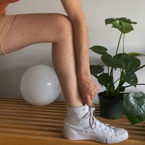 White converse high tops